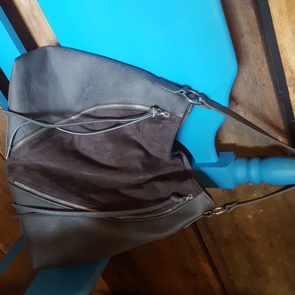 Black faux leather bag